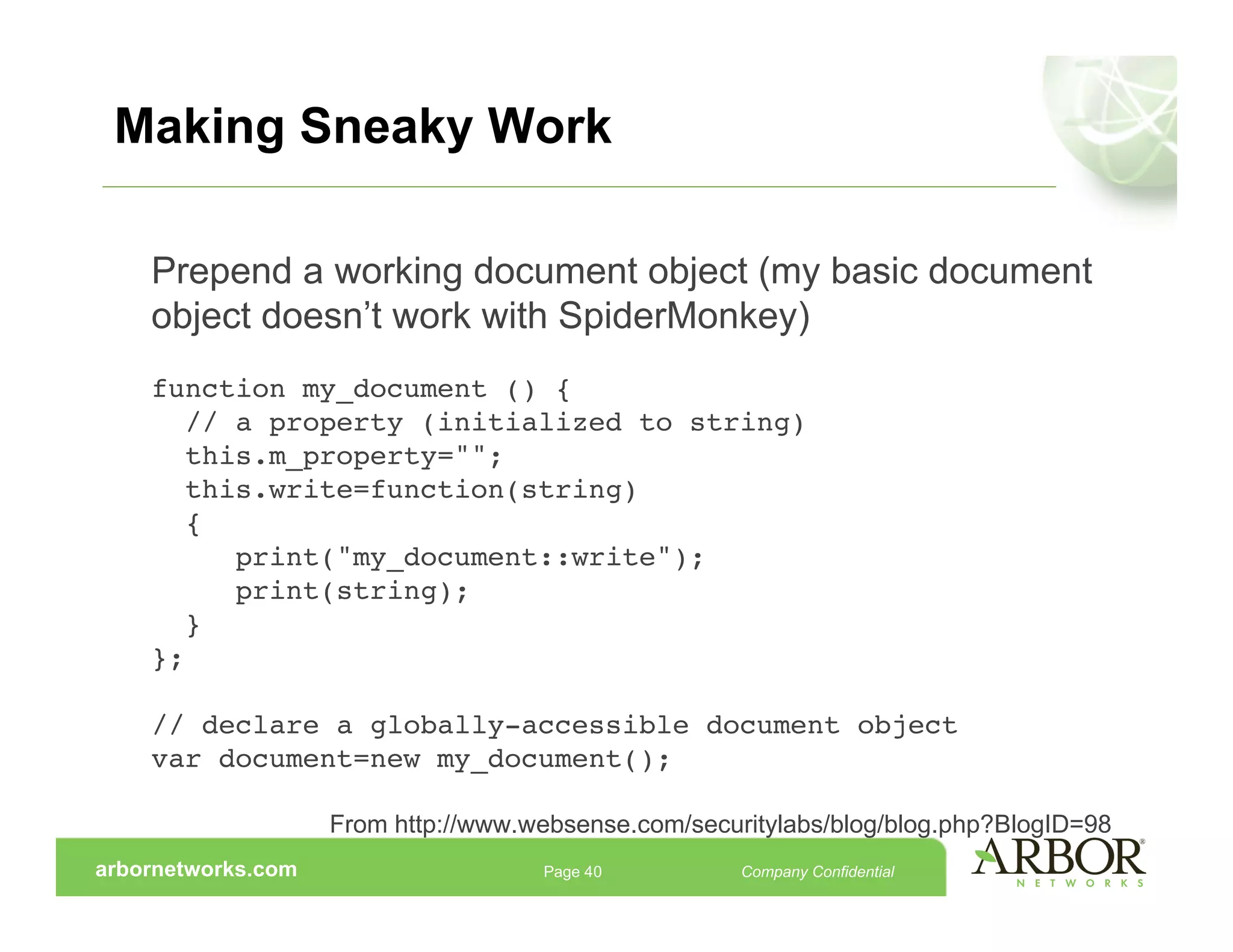 Reverse Engineering Malicious Javascript