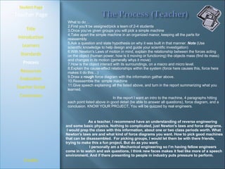 [ Student Page ] Title Introduction Learners Standards Process Resources Credits Teacher Page Evaluation Teacher Script Co...