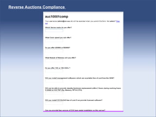 Reverse Auctions Compliance  