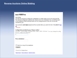 Reverse Auctions Online Bidding 