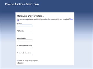 Reverse Auctions Order Login 