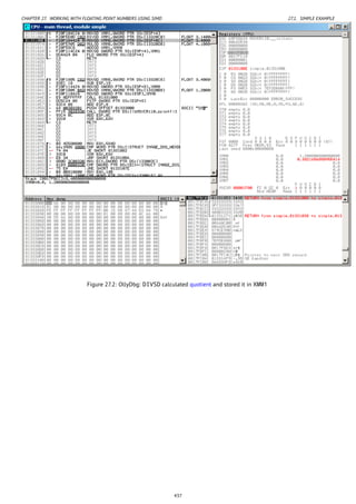 CHAPTER 27. WORKING WITH FLOATING POINT NUMBERS USING SIMD 27.1. SIMPLE EXAMPLE
Figure 27.2: OllyDbg: DIVSD calculated quotient and stored it in XMM1
437
 