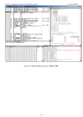 CHAPTER 27. WORKING WITH FLOATING POINT NUMBERS USING SIMD 27.1. SIMPLE EXAMPLE
Figure 27.4: OllyDbg: ADDSD adds value in XMM0 to XMM1
439
 