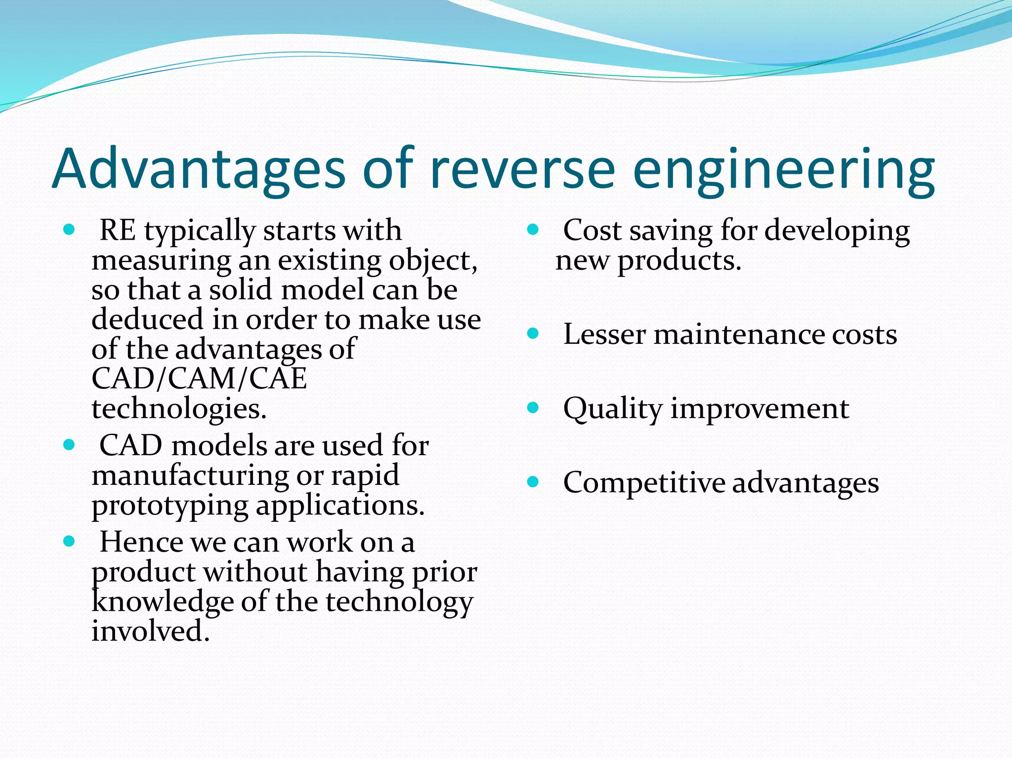 Cae Reverse Engineering Reverse engineering for mechanical | PPTX