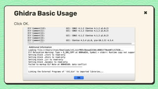 Click OK.
Ghidra Basic Usage
 