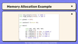 Memory Allocation Example
Ref: https://slideplayer.com/slide/14508799/
 