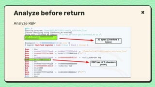 Analyze RBP
Analyze before return
 