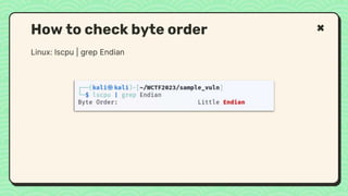 Linux: lscpu | grep Endian
How to check byte order
 