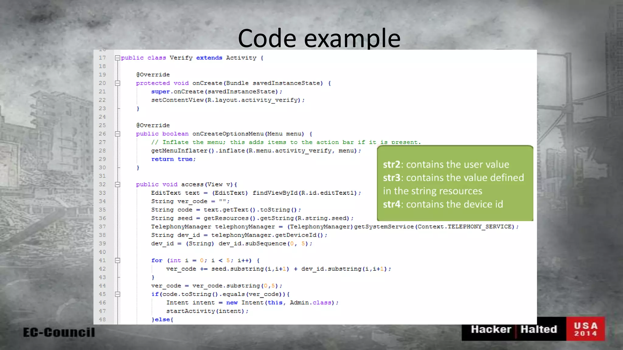 Code example 