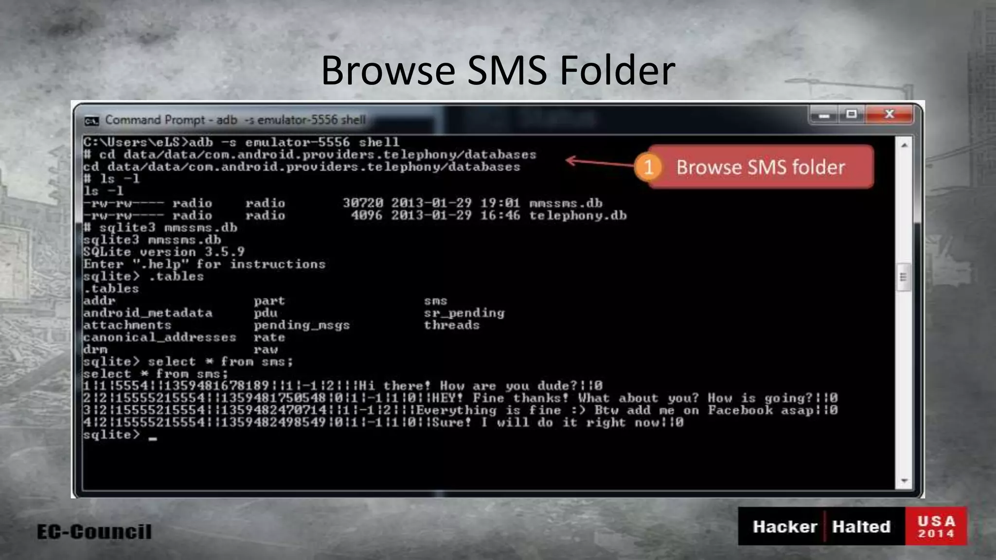 Browse SMS Folder 