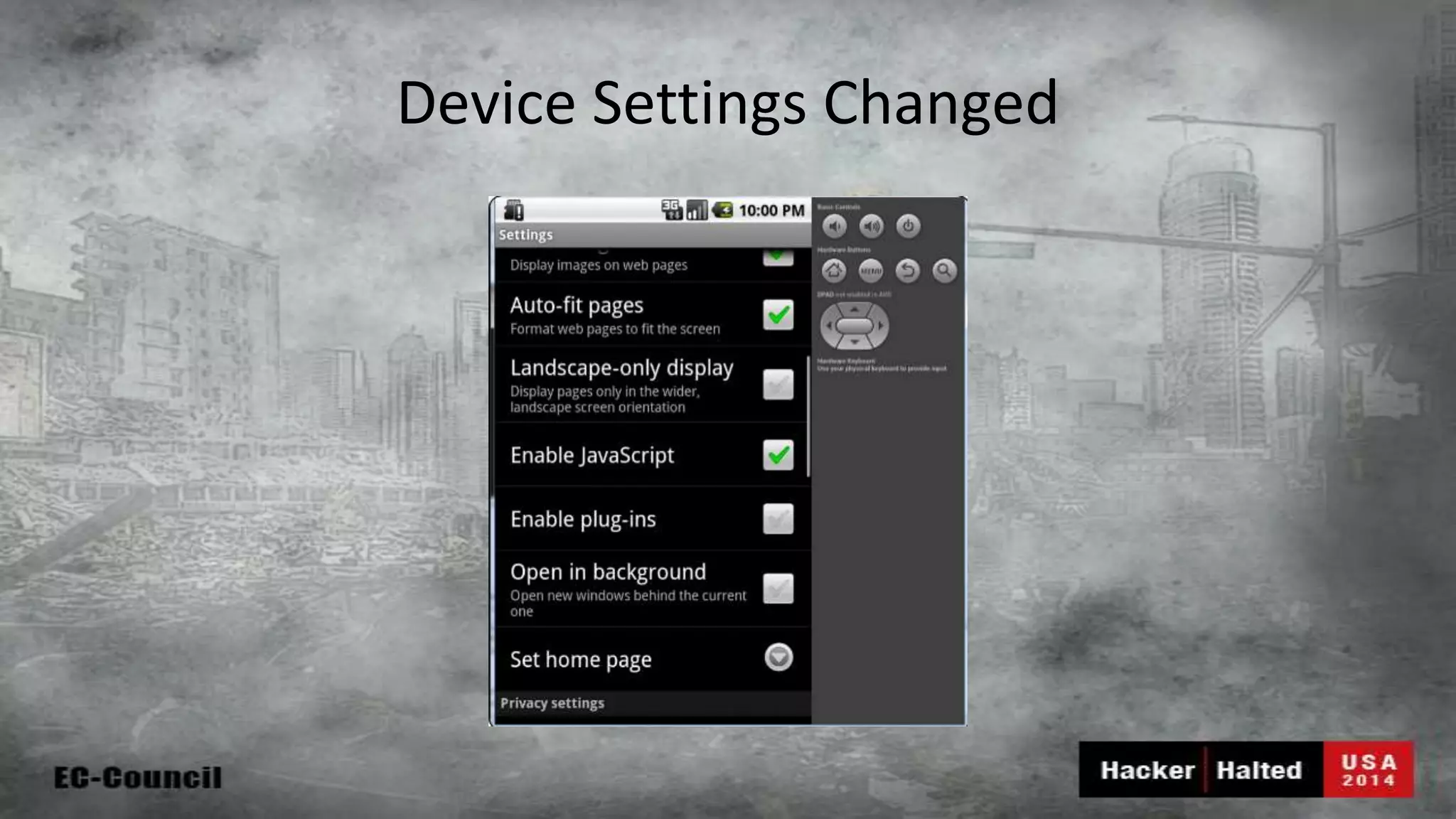 Device Settings Changed 