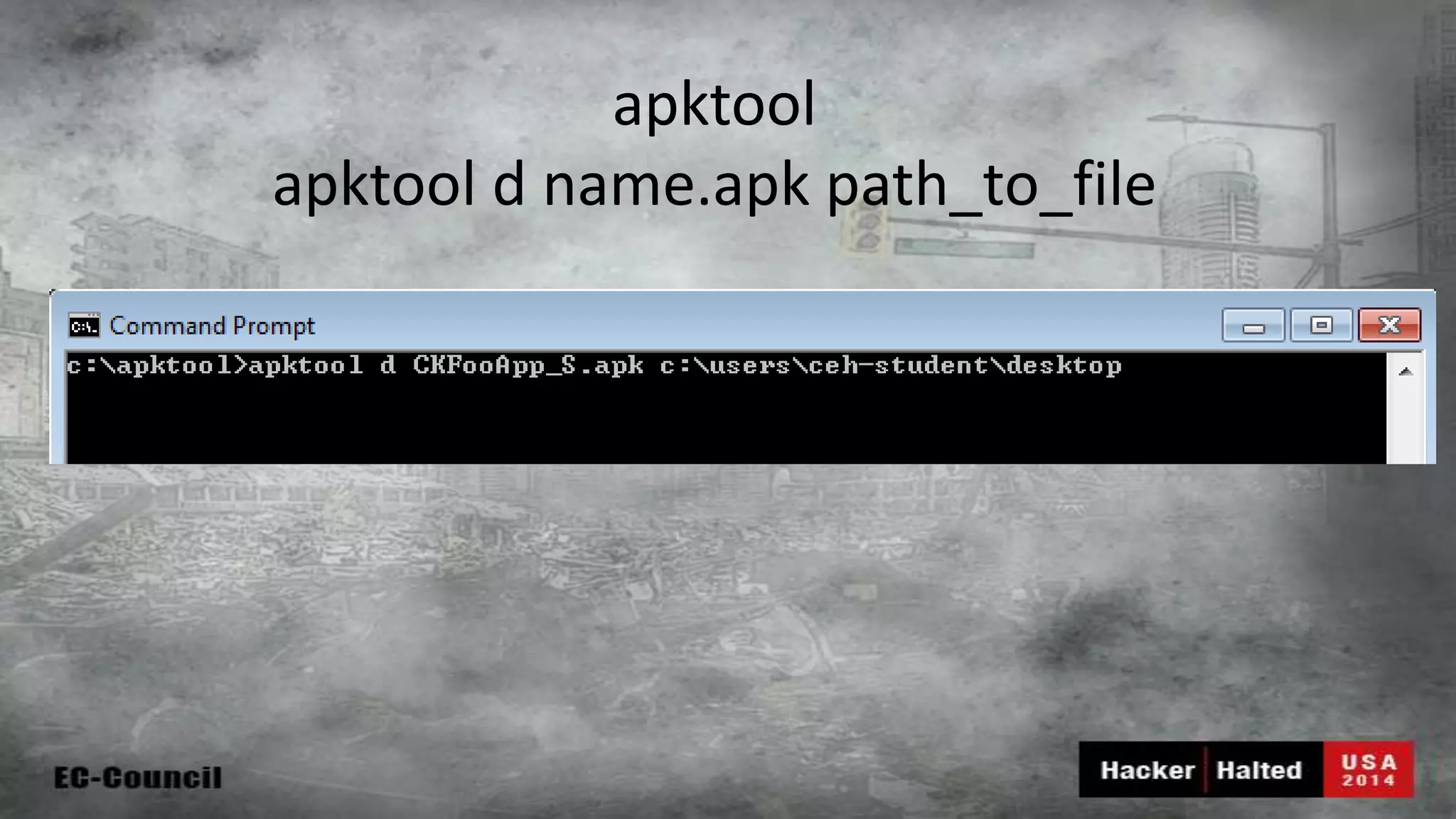 apktool apktool d name.apk path_to_file 