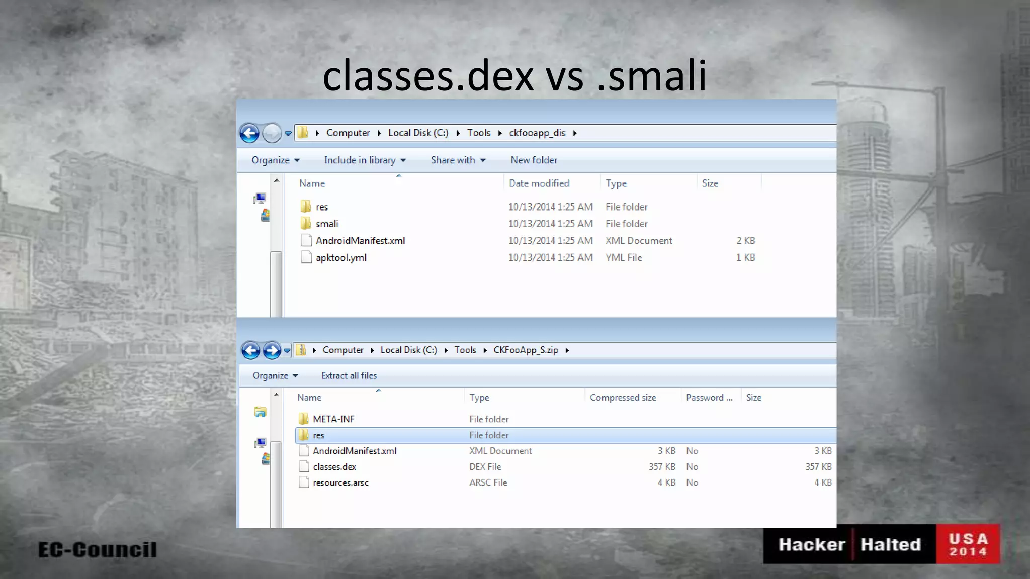 classes.dex vs .smali 