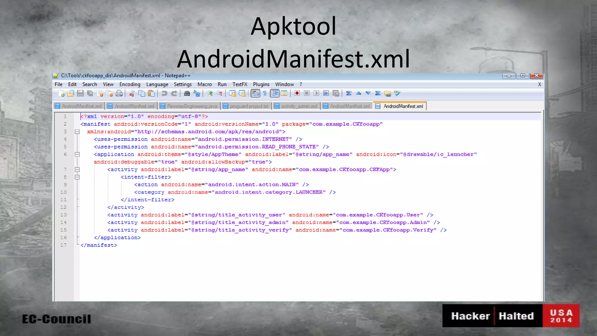Apktool AndroidManifest.xml 