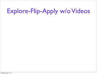 Explore-Flip-Apply w/oVideos
Thursday, July 11, 13
 