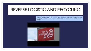 REVERSE LOGISTIC AND RECYCLING 
https://https://www.youtube.com/watch?v=D4CuaN7 
9XZY 
 