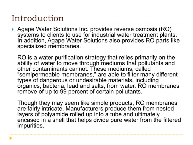 Reverse Osmosis - Membranes | PPTX