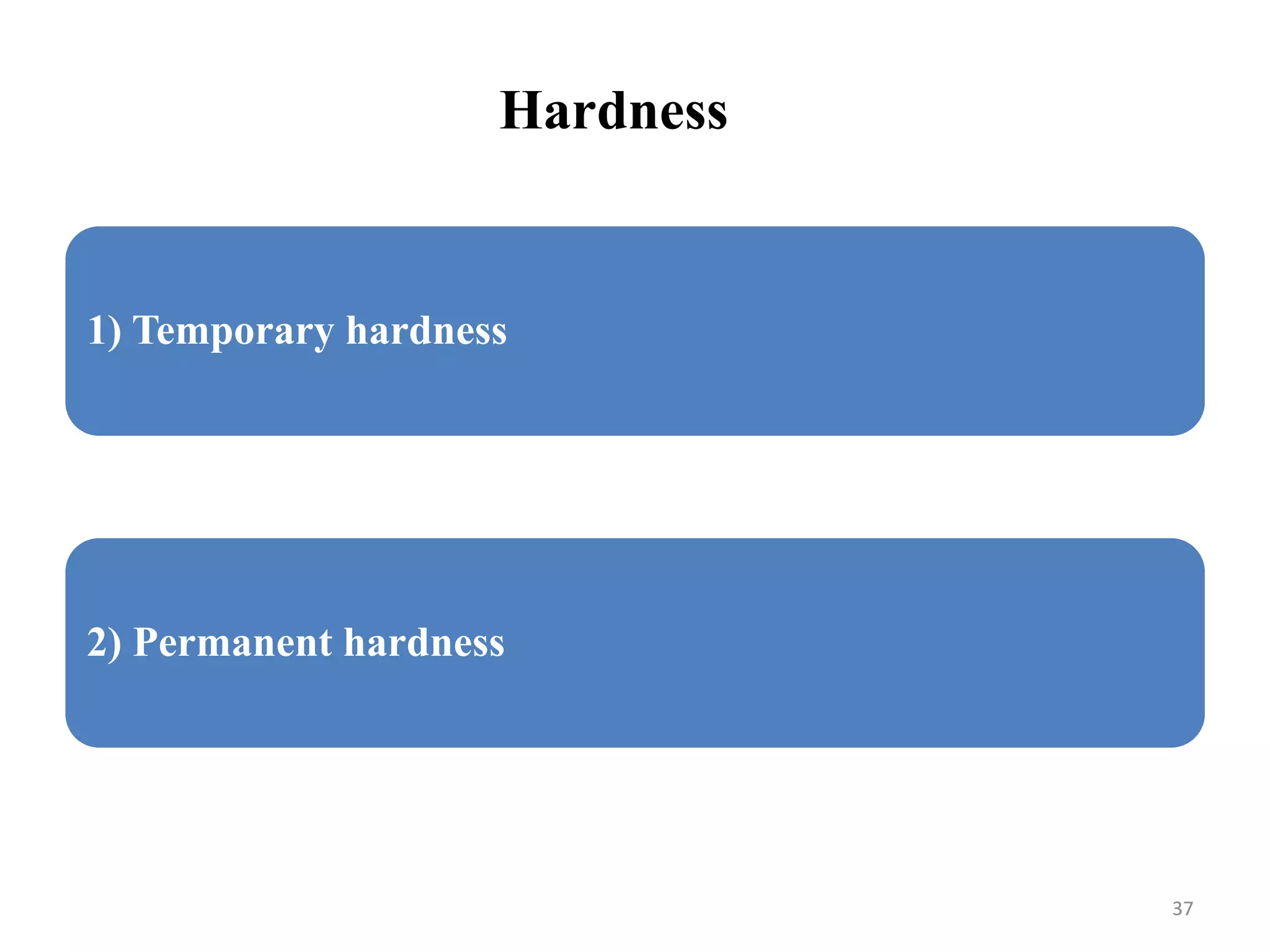 37
1) Temporary hardness
2) Permanent hardness
Hardness
 