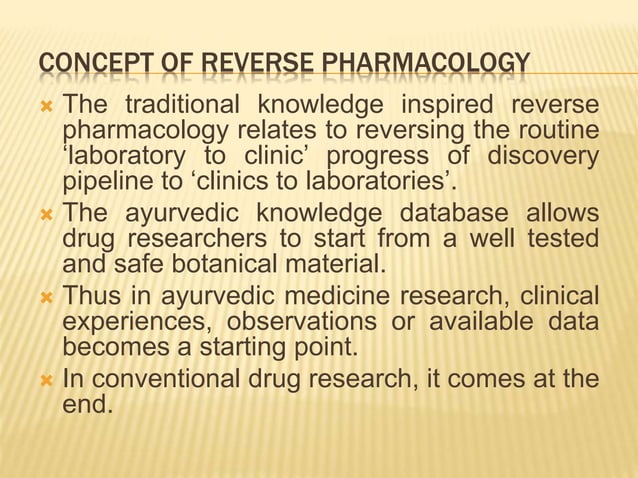 REVERSE PHARMACOLOGY & DRUG DISCOVERY | PPTX | Herbs and Supplements ...