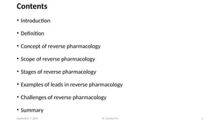 REVERSE PHARMACOLOGY - concept and difference between conventional and ...