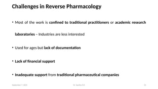 REVERSE PHARMACOLOGY - concept and difference between conventional and ...