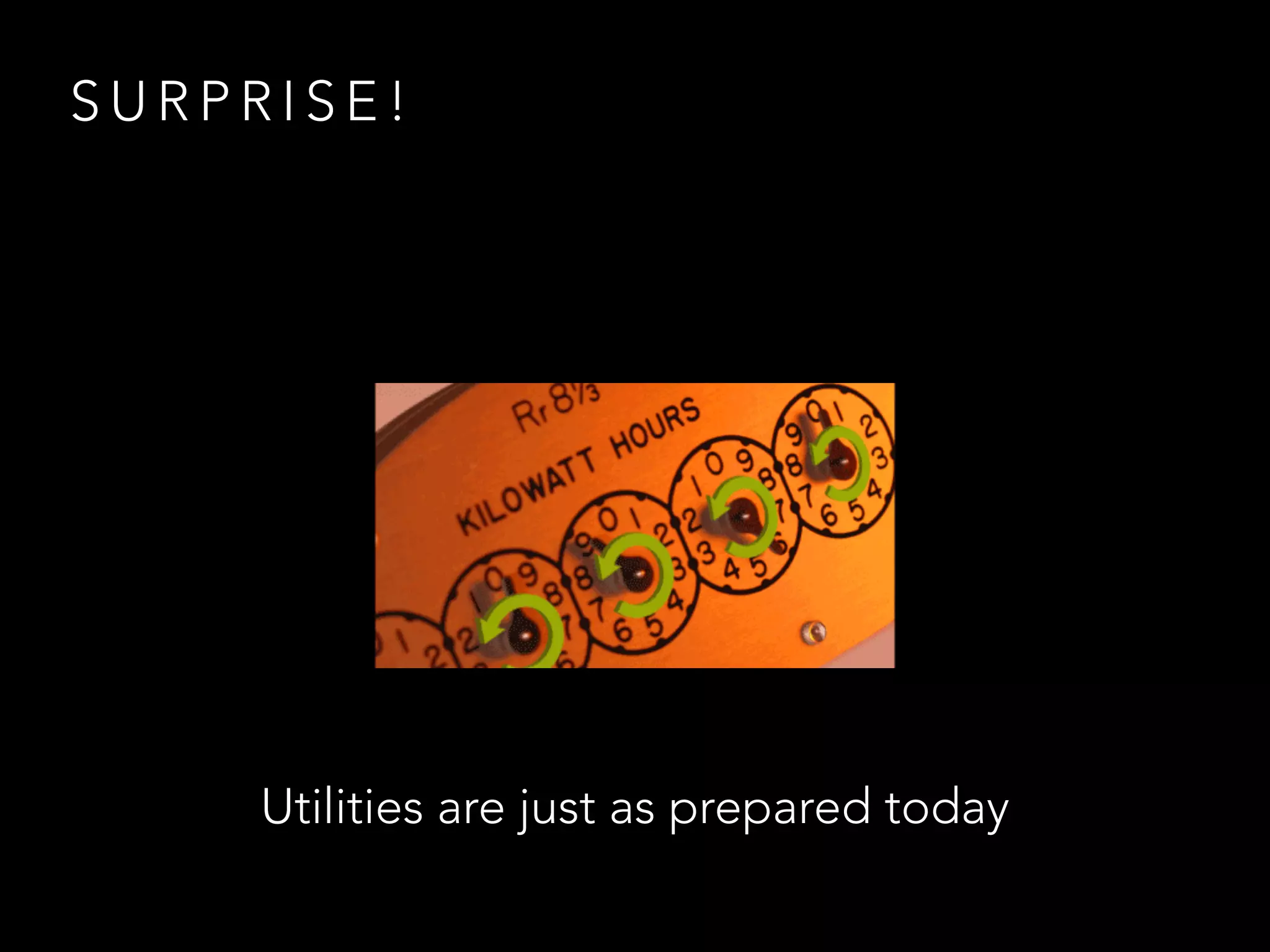 S U R P R I S E !
Utilities are just as prepared today
 
