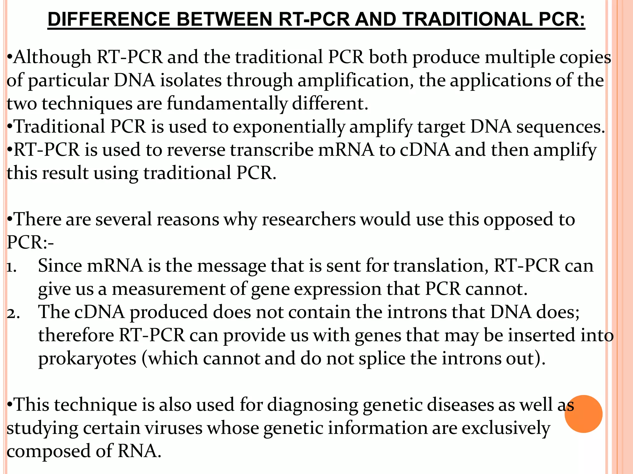 Reverse transcriptase polymerase chain reaction | PPTX