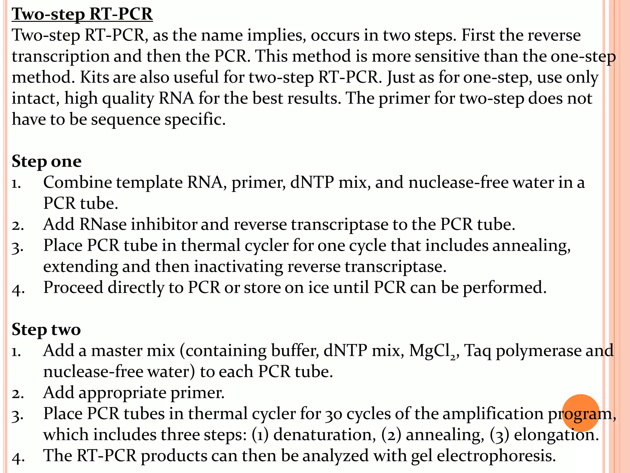 Reverse transcriptase polymerase chain reaction | PPTX | Chemistry ...