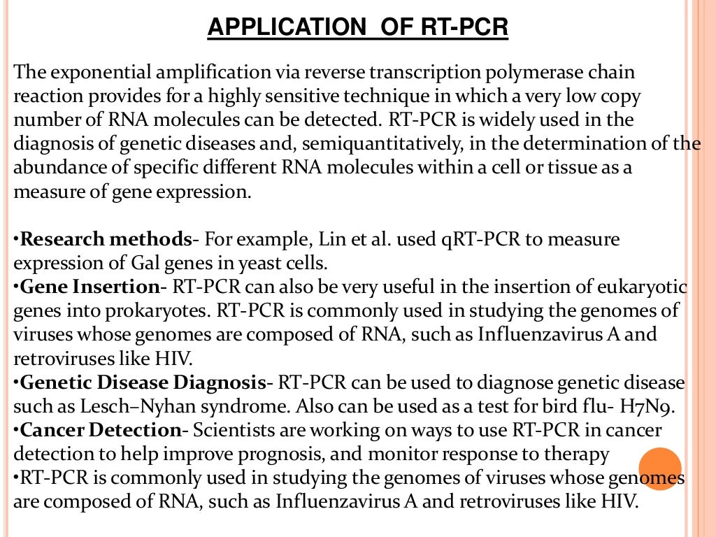 Reverse transcriptase polymerase chain reaction