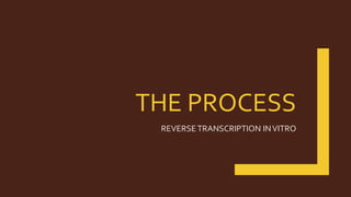 THE PROCESS
REVERSETRANSCRIPTION INVITRO
 