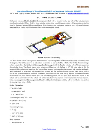 Reverse Wheel Locking Mechanism For Automobiles | PDF