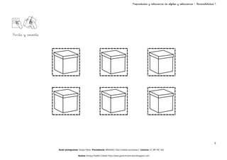 Propiedades y relaciones de objetos y colecciones – Reversibilidad 1




Pinta y recorta




                                                                                                                                                           5

                  Autor pictogramas: Sergio Palao Procedencia: ARASAAC http://catedu.es/arasaac/ Licencia: CC (BY-NC-SA)

                                    Autora: Amaya Padilla Collado http://www.garachicoenclave.blogspot.com
 