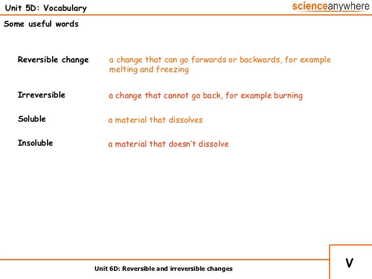 examples of reversible and irreversible changes Reversible and irreversible changes.