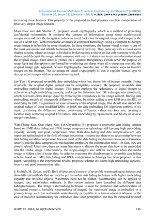 Reversible Data Hiding in Encrypted Image: A Review | PDF