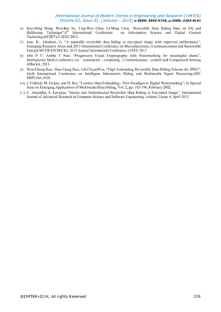 Reversible Data Hiding in Encrypted Image: A Review | PDF
