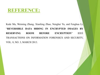 Reversible data hiding in encrypted images by reserving room before ...