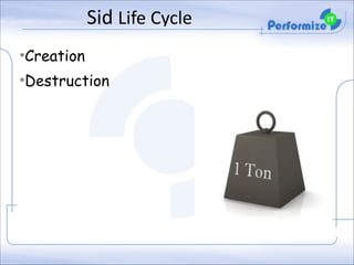 Sid	
  Life	
  Cycle
•Creation
•Destruction

 