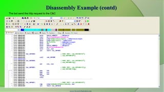 Disassembly Example (contd)
The bot send the http request to the C&C




                                           www.SecurityXploded.com
 