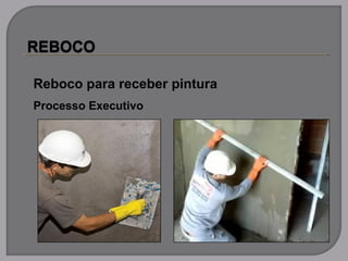 Reboco para receber pintura
Processo Executivo
 