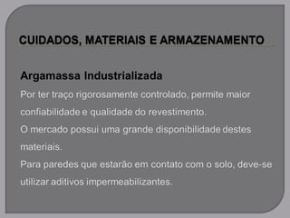 Revestimentos em argamassa