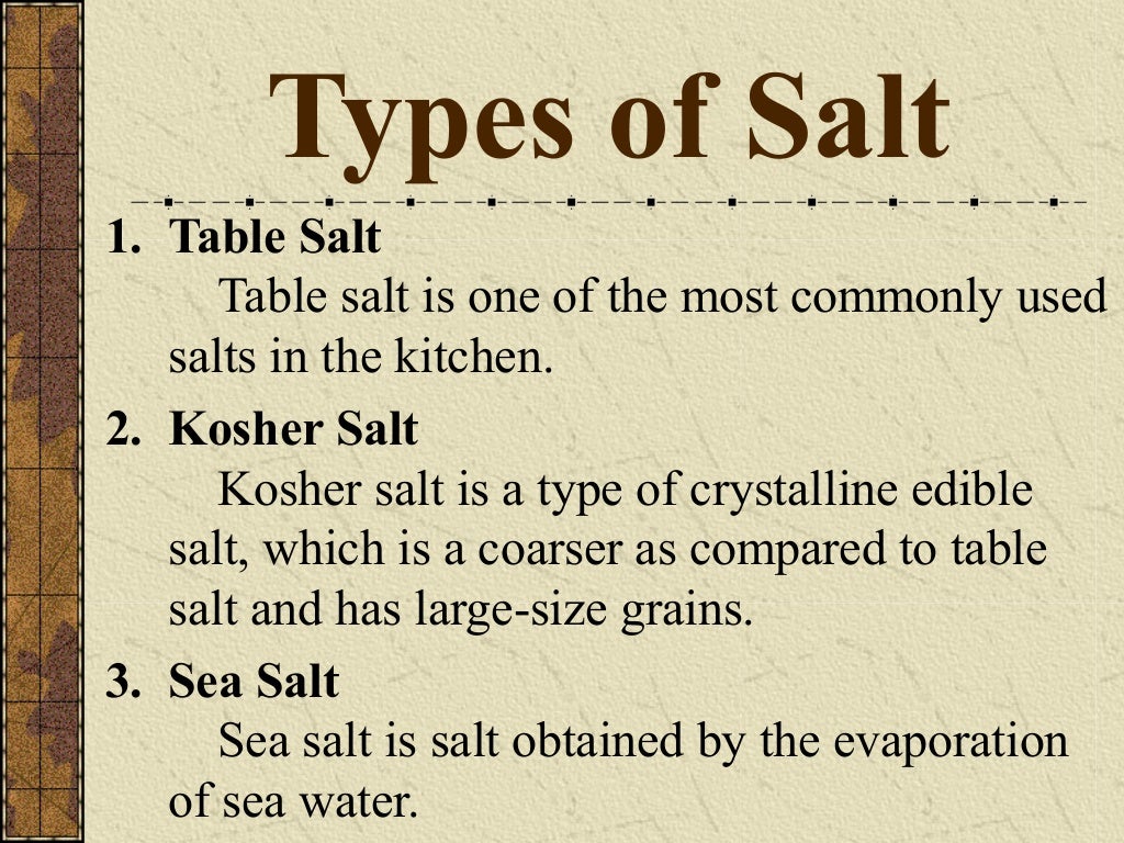 types and properties of salts