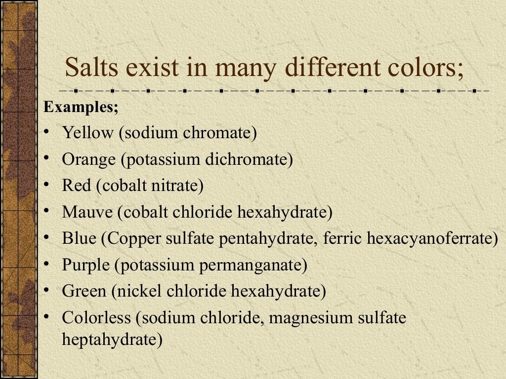 types and properties of salts