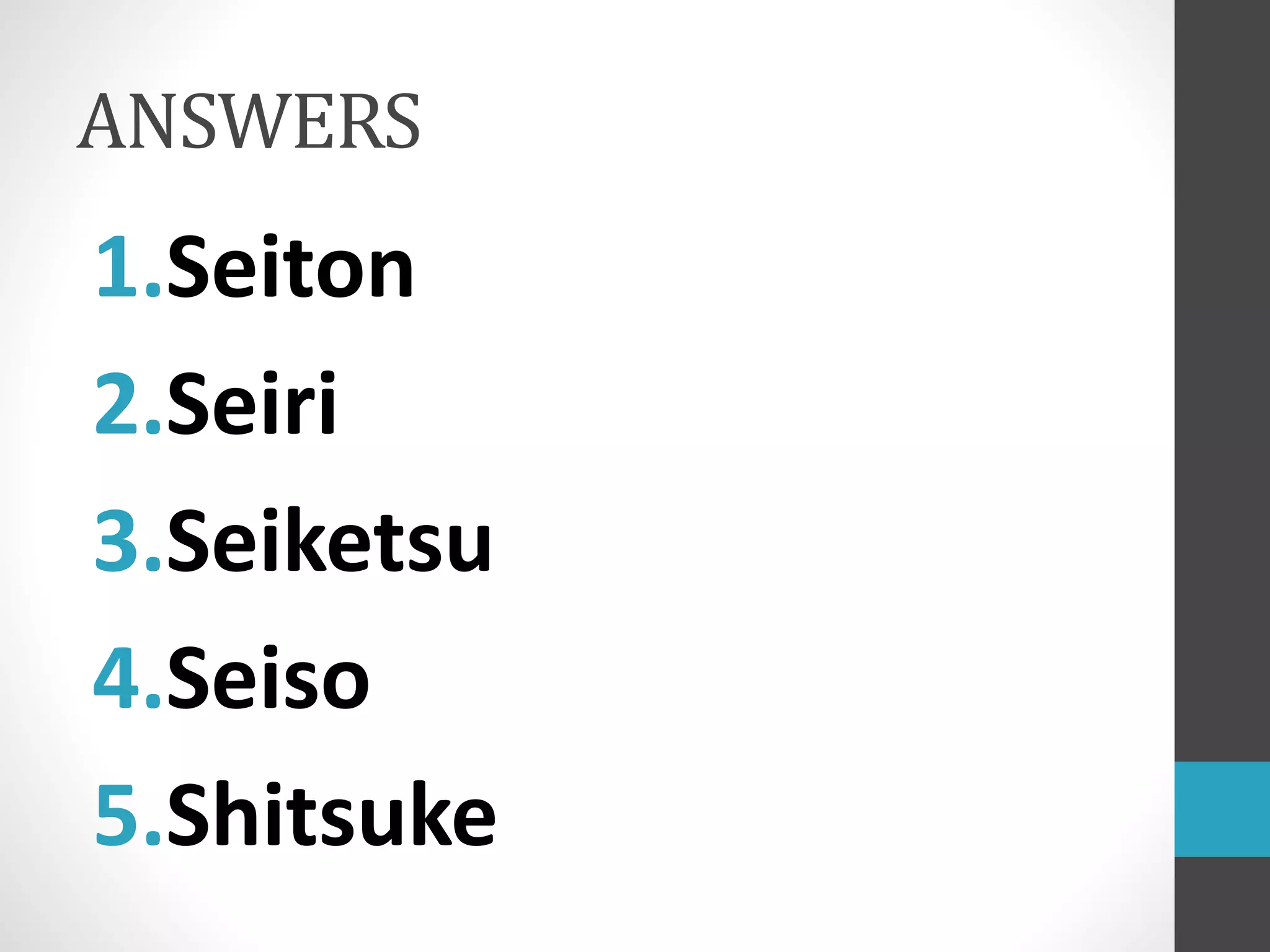 5S - Seiri, Seiton, Seiso, Seiketsu, Shitsuke | PPTX