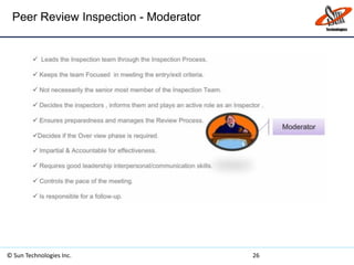 Peer Review Inspection - Moderator
© Sun Technologies Inc. 26
 