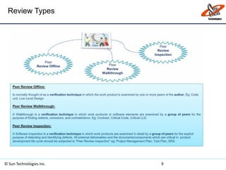 Review Types
© Sun Technologies Inc. 9
 