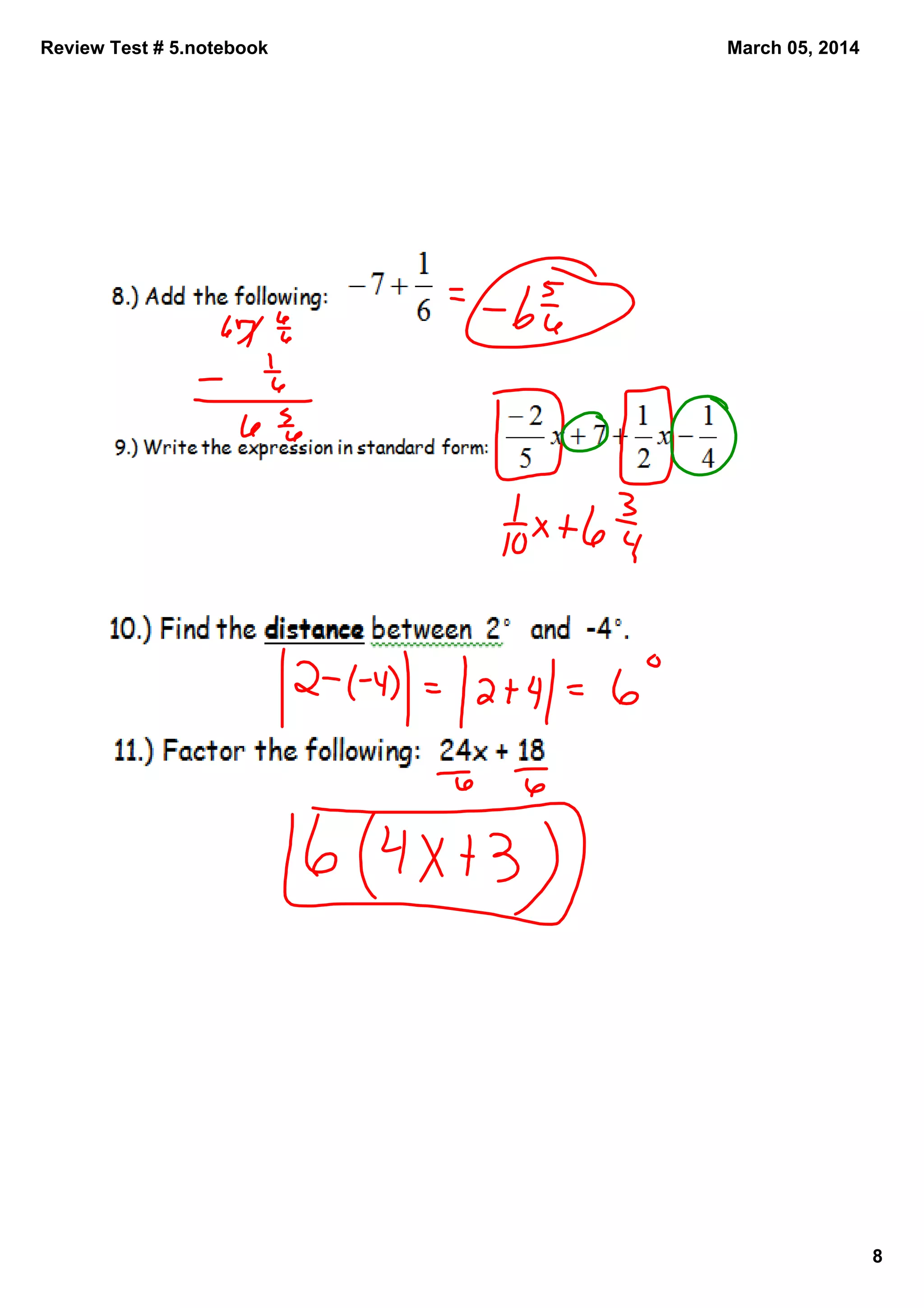 Review Test # 5.notebook

March 05, 2014

8

 