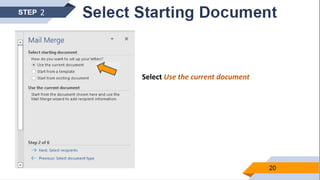 Select Use the current document
2
 