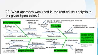 22. What approach was used in the root cause analysis in
the given figure below?
 