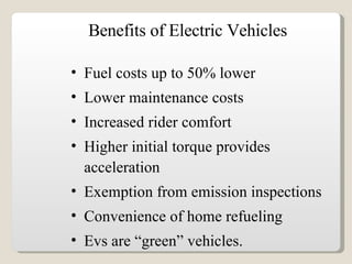 Review Of  Electric  Vehicles