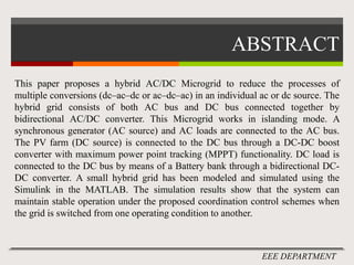 DISTRIBUTED CONTROL OF HYBRID AC-DC MICROGRID WITH SOLAR ENERGY,ENERGY ...
